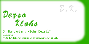 dezso klohs business card